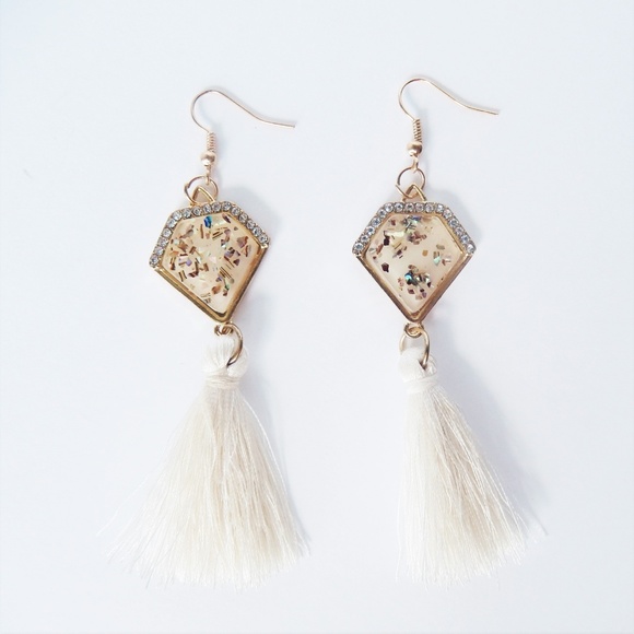 Jewelry - Long Tassel Rhinestone Earrings